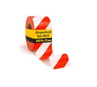notlok Safety Work - Ruban de Signalisation Rouge et Blanc | 200 m x 70 mm | Rubalise résistante et anti-intempéries | Idéale pour chantier et événements | Solide, haute visibilité & anti-UV
