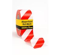 notlok Safety Work - Ruban de Signalisation Rouge et Blanc | 500 m x 70 mm | Rubalise résistante et anti-intempéries | Idéale pour chantier et événements | Solide, haute visibilité & anti-UV