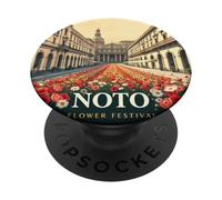 NOTO Flower Festival - Affiche Vintage Art - Sicile, Italie PopSockets PopGrip Adhésif
