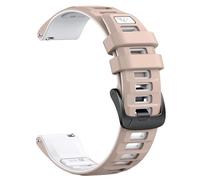 NotoCity Bracelet pour Garmin Vivoactive 5/3, Forerunner 245/55/165, 20mm Bracelet de Silicone pour Garmin Venu SQ/2 Plus, Vivomove 3/HR/Luxe/Style, pour Hommes Femmes(Rose/Blanc)