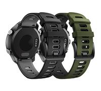 NotoCity Bracelet Vivoactive 3, Bracelet de Remplacement en Silicone de 20mm pour Samsung Galaxy Active 2/Garmin Forerunner 645/245/Garmin Venu/Galaxy Watch 42mm(noir gris + vert armée noir)