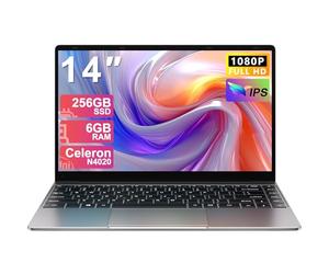 NOTODD 2025 Ordinateur Portable 14 Pouces Win11 PC Portable 6Go RAM+256Go SSD Soutien Extension 1TB(TF 1TB) Celeron N4020 Laptop avec 1080P 5G WIFI Mini HDMI Souris sans & Clavier AZERTY Francais-Gray