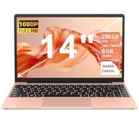 NOTODD Ordinateur Portable 14 Pouces 256Go SSD Soutien Extension 1TB,Pc Portable Win11 Celeron N4020 Pas Cher FHD 1080 5G WiFi BT4.2 inclut Souris sans Fil&AZERTY Clavier Couverture-Or Rose