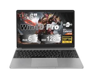 NOTODD Ordinateur Portable 14 Pouces,6 Go RAM+128 Go Soutien Extension SSD 1TB PC Portable Win11 Celeron J4105 Pas Cher 2.4+5G WiFi BT4.2 Mini HDMI & AZERTY Membrane-Gris