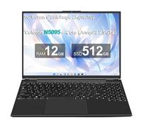 NOTODD Ordinateur Portable 16 Pouces, 4 cœurs Celeron N5095 (jusqu'à 2,9 GHz) 12+512GB SSD Soutien Extension 1TB,PC Portable Gamer Win11 avec 5G WiFi 1920x1200 BT4.2 AZERTY Clavier Couverture-Noir