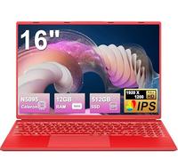 NOTODD Ordinateur Portable 16 Pouces, 4 cœurs Win11 Celeron N5095 (jusqu'à 2,9 GHz) 12+512GB SSD Soutien Extension 1TB,PC Portable avec 5G WiFi 1920x1200 BT4.2 Souris sans Fil&AZERTY Clavier-Rouge