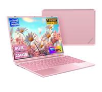 NOTODD Ordinateur Portable,RAM 8GB+256GB SSD Soutien Extension 1TB,4 cœurs Celeron N5095 (jusqu'à 2,9 GHz), PC Portable 14 Pouces Win11 avec 5G WiFi 1920x1200 Souris sans Fil ＆AZERTY Clavier-Rose