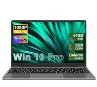 NOTODD Ordinateur Portable14 Pouces Celeron N4020 (jusqu'à 2,8 GHz),6GB RAM 64 Go Soutien Extension SSD 1TB,PC Portable Win11 2.4+5G WiFi BT4.2 1920x1200 Souris sans Fil ＆AZERTY Clavier Membrane-Gris