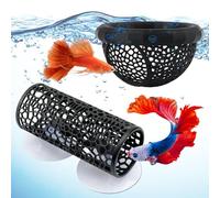Notoke Lot de 2 grottes décoratives pour aquarium pour poissons Betta, cachette pour crevettes, grotte pour crevettes, décoration d'aquarium, décoration de terrarium sûre et non toxique avec ventouses