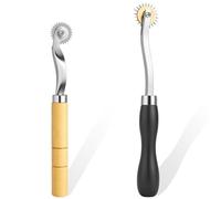 Notoke Lot de 2 roues de copiage avec poignée en bois - Outil de copie de couture à points pour patron de couture, art du cuir et tissu - Outil de couture pratique pour transférer des motifs