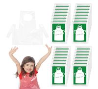 Notoke Lot de 35 tabliers de cuisine jetables en plastique pour enfants, imperméables, résistants à l'huile, petits, transparents, pour peindre, cuisiner, manger, enseigner, bricoler