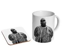 Notorious B.I.G Big Poppa BW Tasse à café en céramique + dessous-de-verre Coffret cadeau