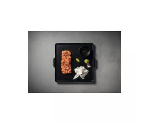 NOTOS Plat carré en Grès 22 cm Noire COSTA NOVA