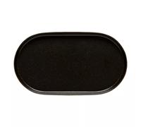 NOTOS Plat ovale en Grès 37 cm Noire COSTA NOVA