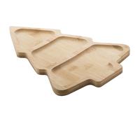noTrash2003 Bol à collation de Noël - Assiette de service pour l'Avent, la Saint-Nicolas, les tapas, les noix, les biscuits de Noël - En forme de sapin de Noël - En bois - 28 x 19 x 2 cm