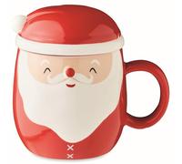 noTrash2003 Gobelet de Noël avec couvercle en forme de Père Noël - Tasse à café - Chocolat chaud, cacao, vin chaud - Avec couvercle
