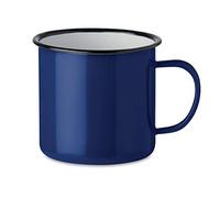 noTrash2003 Kaffeetasse Becher Mug Coffee Trinkbecher Emaille-Becher Vintage Look Je 350 ML Versch. Farben und Mengen (Blau, Einzeln)