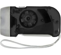 noTrash2003 Lampe de poche dynamo LED sans piles, lampe dynamo et 2 LED puissantes pour camping, garage, urgence, panne de courant, en 4 couleurs (noir)