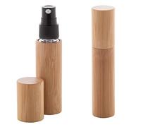 noTrash2003 Lot de 2 flacons vaporisateurs de parfum de voyage en bambou avec récipient en verre rechargeable et atomiseur. Capacité : 10 ml.