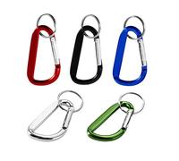 noTrash2003 Lot de 5 mousquetons à ressort - En aluminium - Pour le camping, la pêche, la randonnée ou les voyages - Avec porte-clés (mélangé)