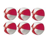 noTrash2003 Lot de 6 balles de Plage gonflables pour Plage, Plage, Piscine (Rouge)