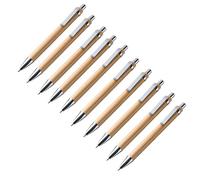 notrash2003® Lot de stylos à bille Différentes Quantités En bois de bambou Lot de 10 Noir