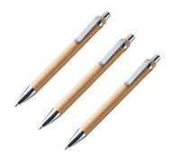 notrash2003® Lot de stylos à bille Différentes Quantités En bois de bambou Lot de 3 Noir