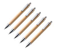 notrash2003® Lot de stylos à bille Différentes Quantités En bois de bambou Lot de 5 Noir