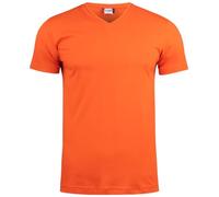 noTrash2003 Polo Homme V-Col Manches Courtes Clique Basic by Clique, Ajusté avec Bande au Cou à l'arrière et Col Élastiqué, 145 g/m², Certifié Oeko-Tex, Orange, 3XL