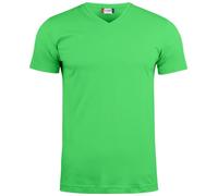 noTrash2003 Polo pour hommes V-Neck à manches courtes Clique Basic by Clique - Coupe ajustée - Bande au cou à l'arrière - Col avec élastique et élasthanne, 145 g/m², Certifié Oeko-Tex, vert pomme, M
