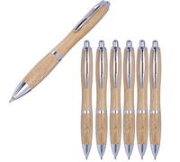 Notrash2003 Stylo à Bille Rétractable en Bambou - Durable et Respectueux de l'Environnement - Noir - 1 à 10 Pièces