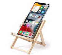 noTrash2003 Support pour téléphone Portable, support pour Smartphone, en Bois et Coton, Design transat, Chaise de Plage, Sensation de Vacances au Bureau, jusqu'à 78 mm de Large
