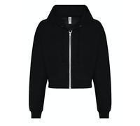noTrash2003 Sweat à capuche pour femme avec fermeture éclair - Coupe cropped - Style boléro - XXS-XL - 5 couleurs (XL, noir)