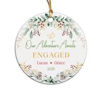 Notre Aventure Vous Attend, Fiancés Pendentif De Noël Décoratifs Décoration De Noël A Suspendre Céramique Ornement Suspendu pour Fête Jardin Maison