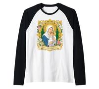 Notre Bienheureuse Marie Mère Dieu Bébé Jésus Enfant Catholique Manche Raglan