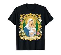 Notre Bienheureuse Marie Mère Dieu Bébé Jésus Enfant Catholique T-Shirt