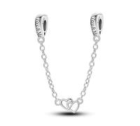 Notre breloque de chaîne de sécurité love, accessoire de bracelet à breloques en argent sterling 925, compatible avec le collier de bracelet pandora, cadeau pour femme