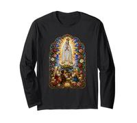Notre-Dame de Fatima Apparition Mariale Icône Catholique Art Foi Manche Longue