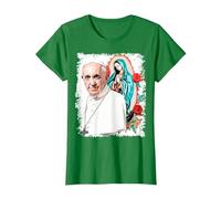 Notre-Dame de Guadalupe Pape François T-Shirt, Femme, Vert Kelly, XL
