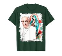 Notre-Dame de Guadalupe Pape François T-Shirt, Homme, Vert Forêt, M