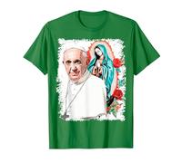Notre-Dame de Guadalupe Pape François T-Shirt, Homme, Vert Kelly, L