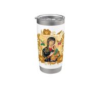 Notre-Dame de l'Éternelle Aide Marie Icône Catholique Gobelet isotherme en acier inoxydable double paroi