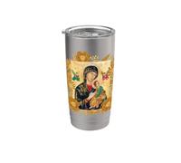 Notre-Dame de l'Éternelle Aide Marie Icône Catholique Gobelet isotherme en acier inoxydable double paroi