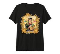 Notre-Dame de l'Éternelle Aide Marie Icône Catholique T-Shirt Haut de Gamme