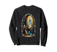 Notre-Dame de Lourdes Grotte Mariale Sacrée Mosaïque Art Foi Sweatshirt