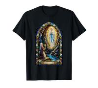 Notre-Dame de Lourdes Grotte Mariale Sacrée Mosaïque Art Foi T-Shirt