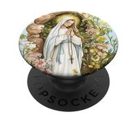 Notre Dame de Lourdes Immaculée Sainte Mère Marie Catholique PopSockets PopGrip Adhésif