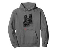 Notre-Dame de Paris Cathédrale Vintage J'aime I Love Paris Sweat à Capuche