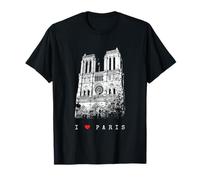 Notre-Dame de Paris Cathédrale Vintage J'aime I Love Paris T-Shirt