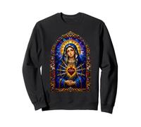 Notre-Dame des Douleurs Cœur Immaculé Gothique Mosaïque Art Faith Sweatshirt